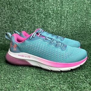 Under Armour UA Charged Shoes Womens Size 10 Green Pink Running Sneakers